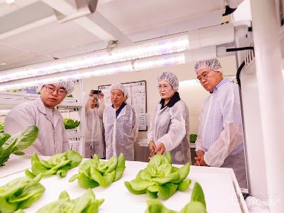 진교훈 강서구청장, 북향민과 마곡 스마트팜 찾아 첨단 농업 기술 체험